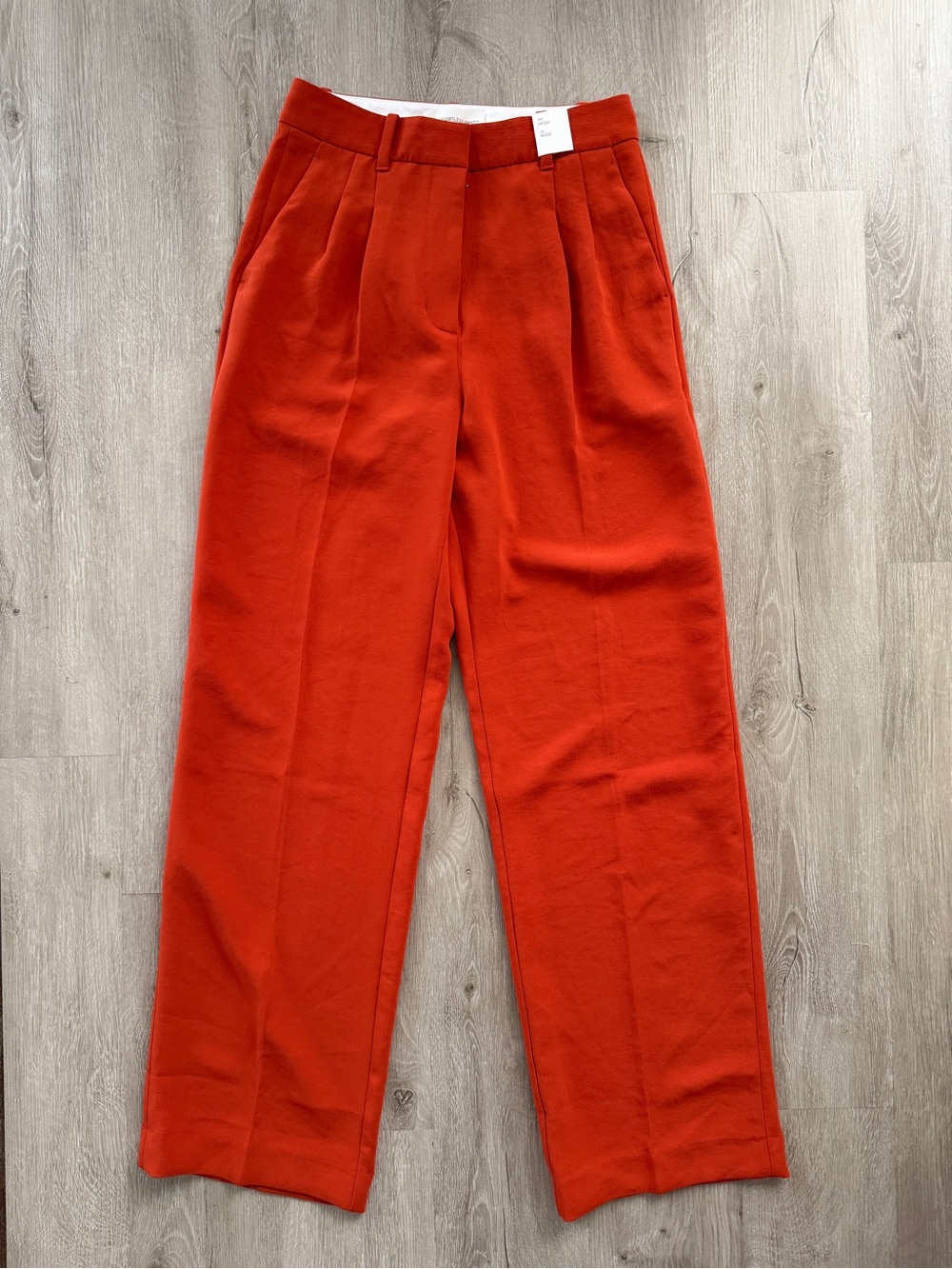 Wilfred Aritzia Effortless Pants Rise High Wide Leg in Orange/Rust Color NWT 4